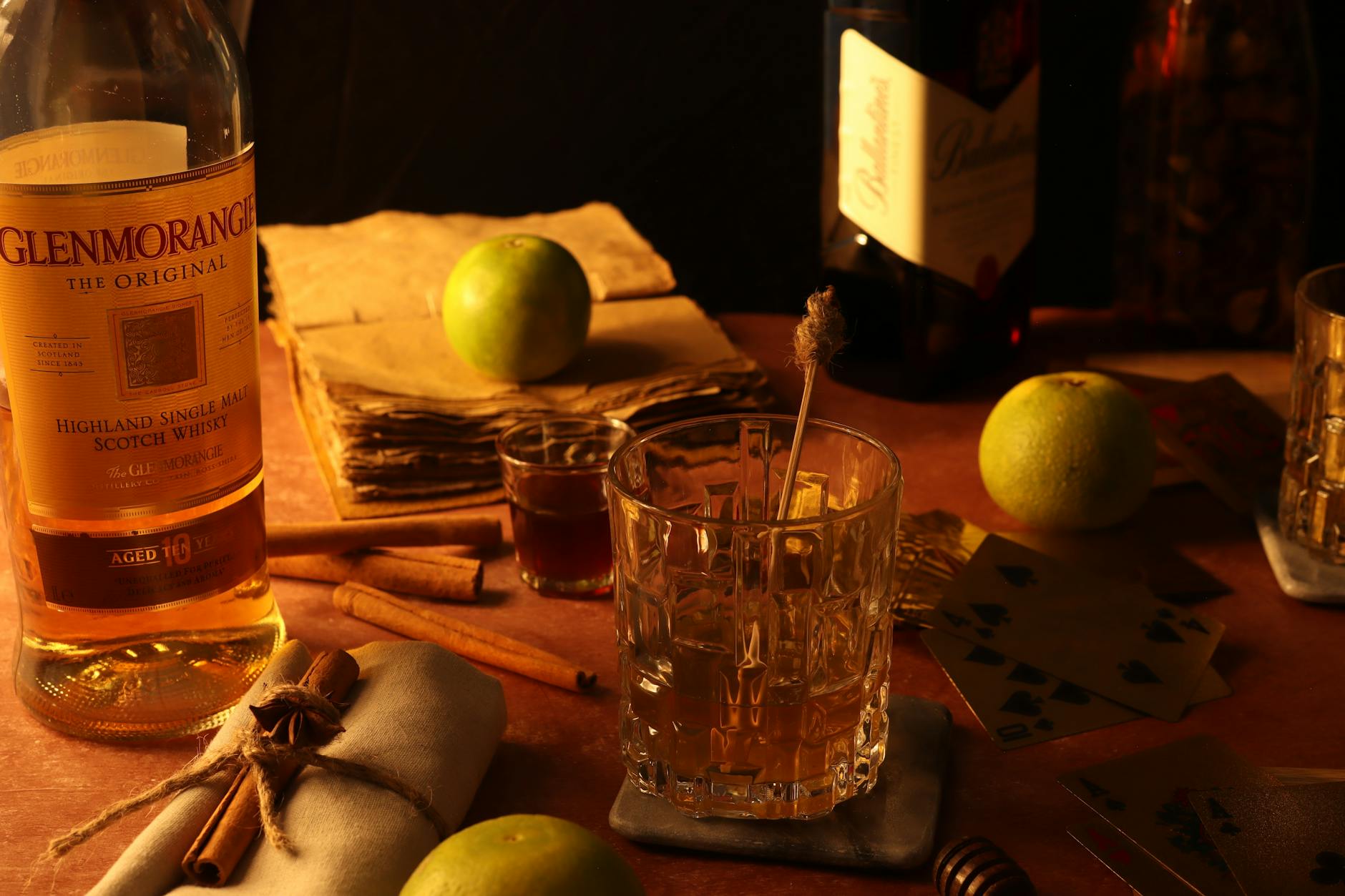 Japanese whisky highball cocktail in a tall glass with ice