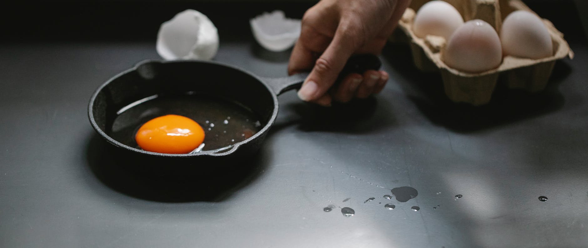 Japanese tetsu iron skillet frying pan on a gas stove